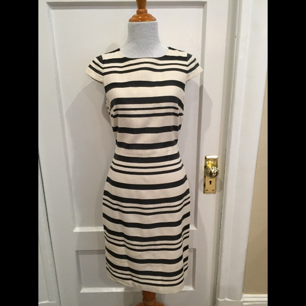 J.Crew Striped Fitted Suit Dress Sz 0